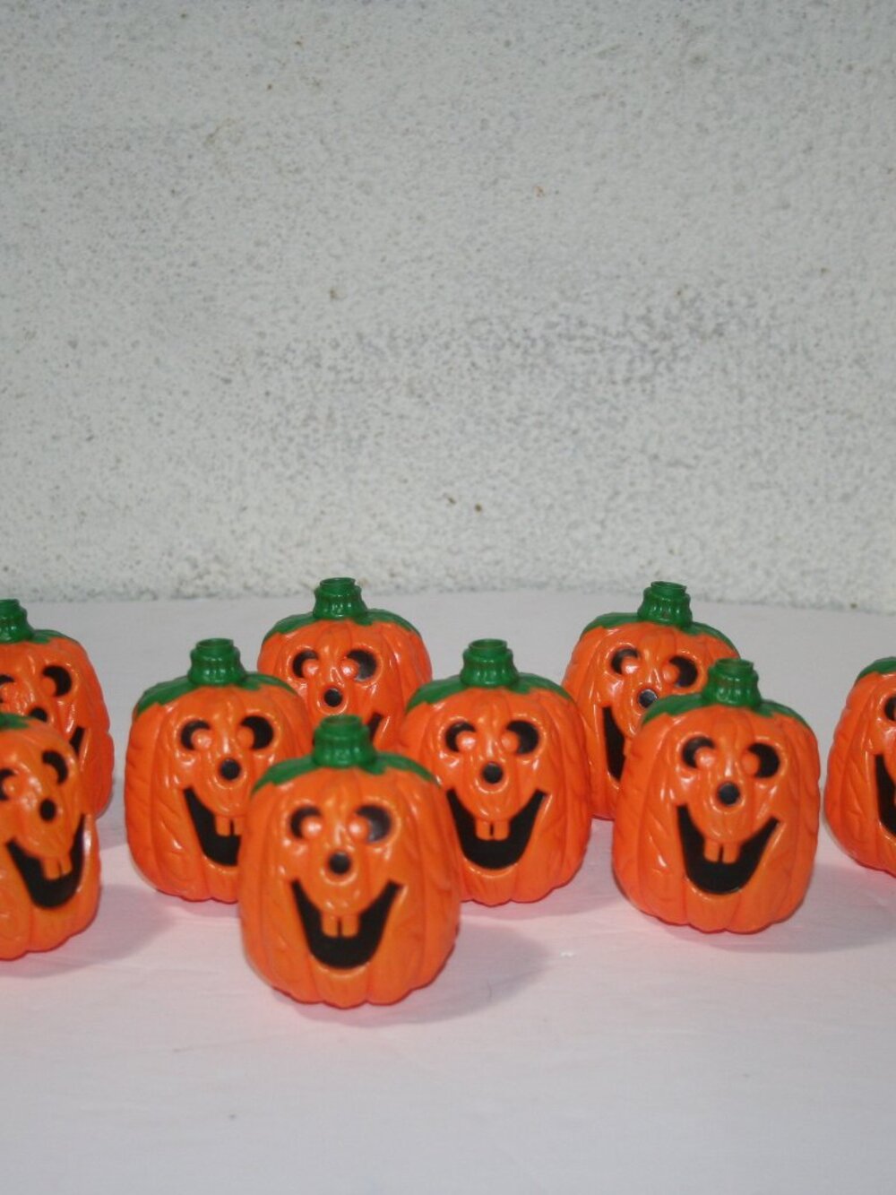 Vtg (10) Jack O Lantern Replacement Plastic Halloween Light Covers 1990's